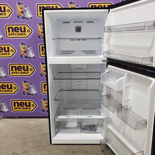 Midea Garage Ready 18 Cu. Ft. Top Freezer Refrigerator with Gallon Sized Door Bins, Ice Maker Ready, and LED Lighting 22132SD134 - MRT18D3BBB - Scratch & Dent (Major)