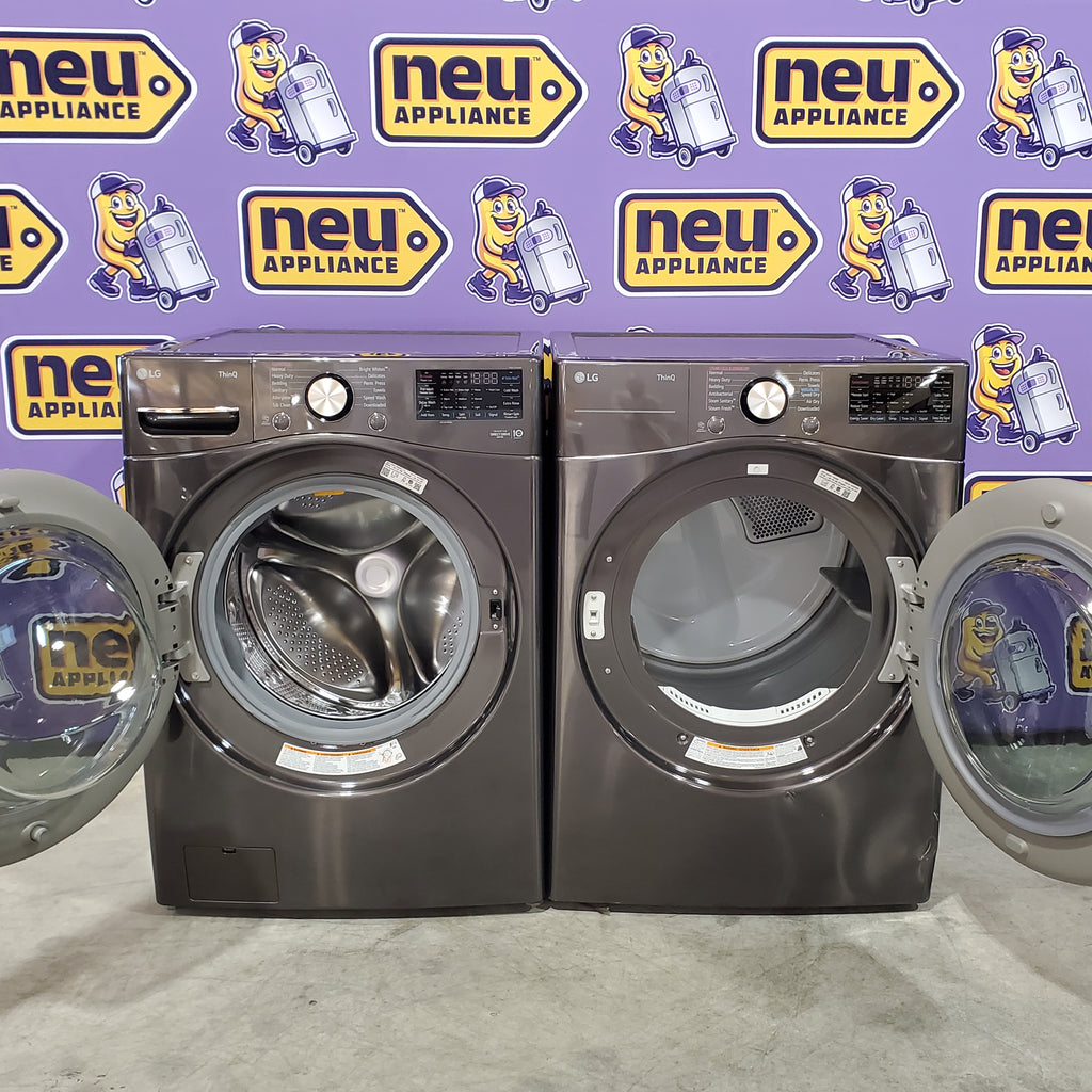 LG Front Load 4.5 Cu. Ft. Washer with TurboWash 360 Technology WM4000HBA - Scratch & Dent (Minor) and LG Smart Wi-Fi Enabled Front Load Electric 7.4 Cu. Ft. Dryer with TurboSteam 16078 - DLEX4000B - Scratch & Dent (Moderate)