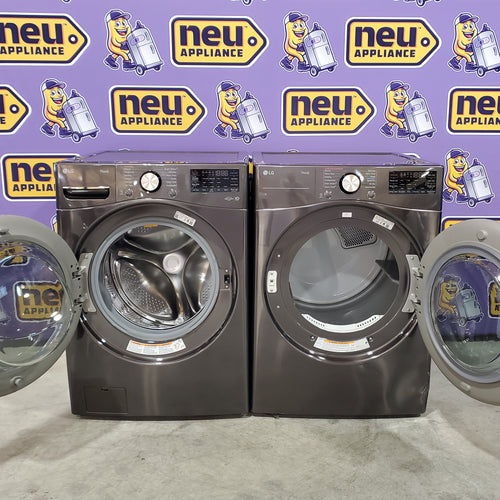 LG Front Load 4.5 Cu. Ft. Washer with TurboWash 360 Technology WM4000HBA - Scratch & Dent (Minor) and LG Smart Wi-Fi Enabled Front Load Electric 7.4 Cu. Ft. Dryer with TurboSteam 16078 - DLEX4000B - Scratch & Dent (Moderate)