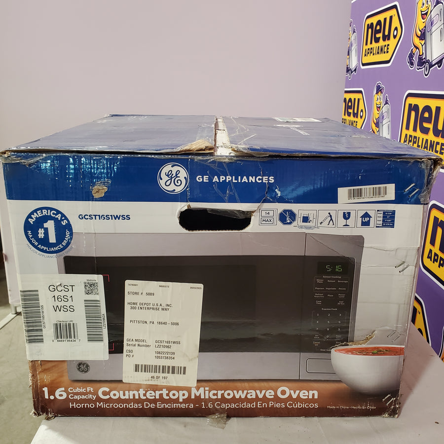 GE® 1.6 Cu. Ft. Countertop Microwave Oven in Stainless Steel GCST16S1WSS - Open Box