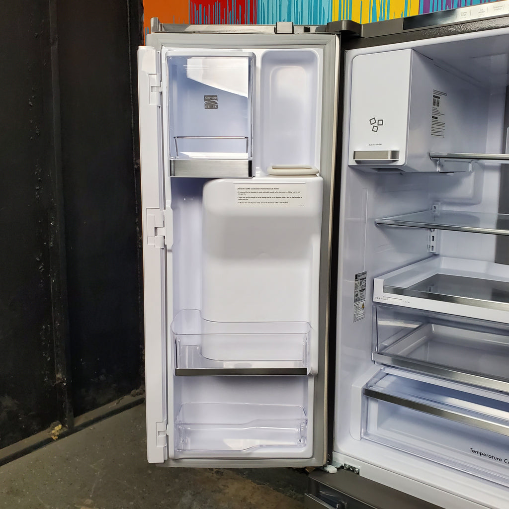 Pictures of Stainless Steel ENERGY STAR Kenmore Elite 30.6 cu. ft. 3 Door French Door Refrigerator with Exterior Ice and Water - Scratch & Dent - Moderate - Neu Appliance Outlet - Discount Appliance Outlet in Austin, Tx