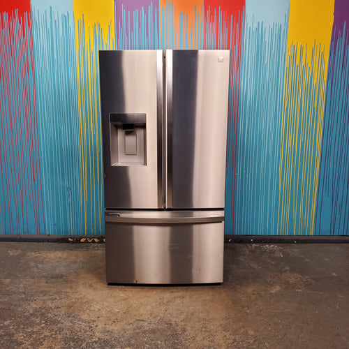 Pictures of Stainless Steel ENERGY STAR Kenmore Elite 30.6 cu. ft. 3 Door French Door Refrigerator with Exterior Ice and Water Dispenser- Scratch & Dent - Minor - Neu Appliance Outlet - Discount Appliance Outlet in Austin, Tx