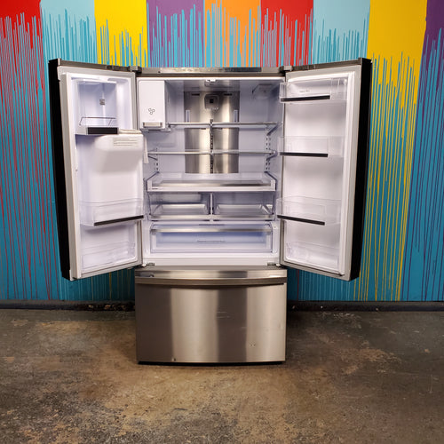 Pictures of Stainless Steel ENERGY STAR Kenmore Elite 30.6 cu. ft. 3 Door French Door Refrigerator with Exterior Ice and Water Dispenser- Scratch & Dent - Minor - Neu Appliance Outlet - Discount Appliance Outlet in Austin, Tx