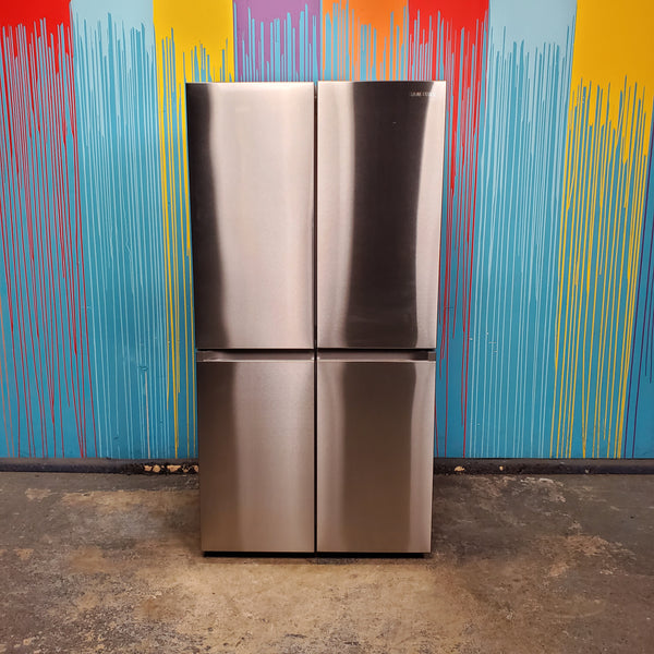 Fingerprint Resistant Stainless Steel ENERGY STAR Samsung 29 cu. ft. Smart 4 Door Flex Refrigerator with Beverage Center- Scratch & Dent - Minor