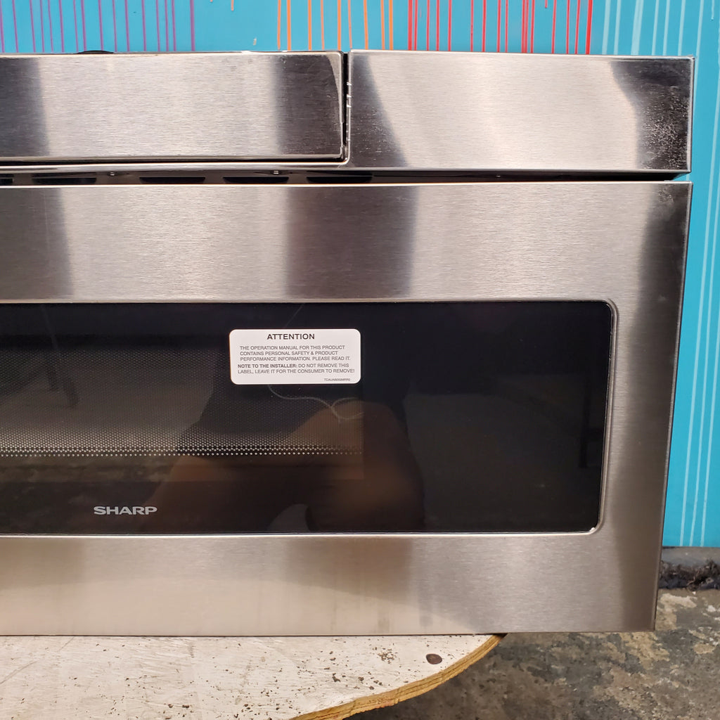 Pictures of Standard 30 inch Stainless Steel Sharp 1.2 cu. ft. Built In Microwave Drawer with Easy Touch Automatic Drawer System - Scratch & Dent - Minor - Neu Appliance Outlet - Discount Appliance Outlet in Austin, Tx