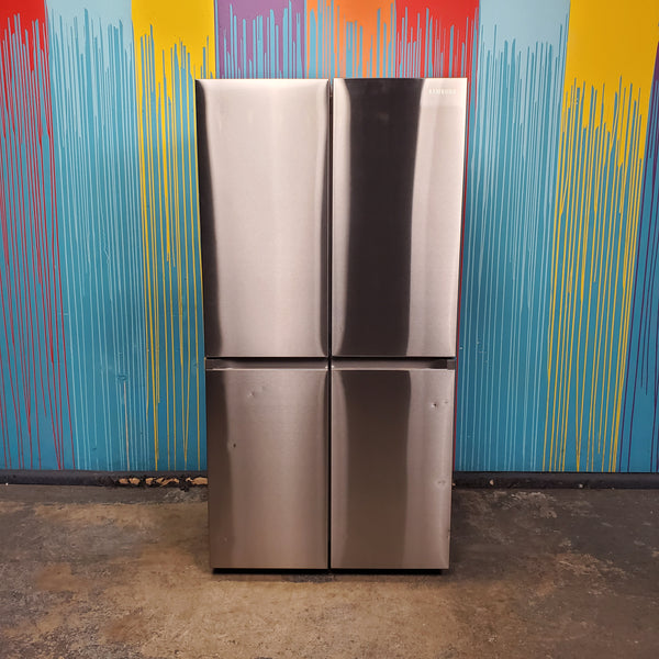 Fingerprint Resistant Stainless Steel ENERGY STAR Samsung 29 cu. ft. Smart 4 Door Flex Refrigerator with Beverage Center- Scratch & Dent - Minor