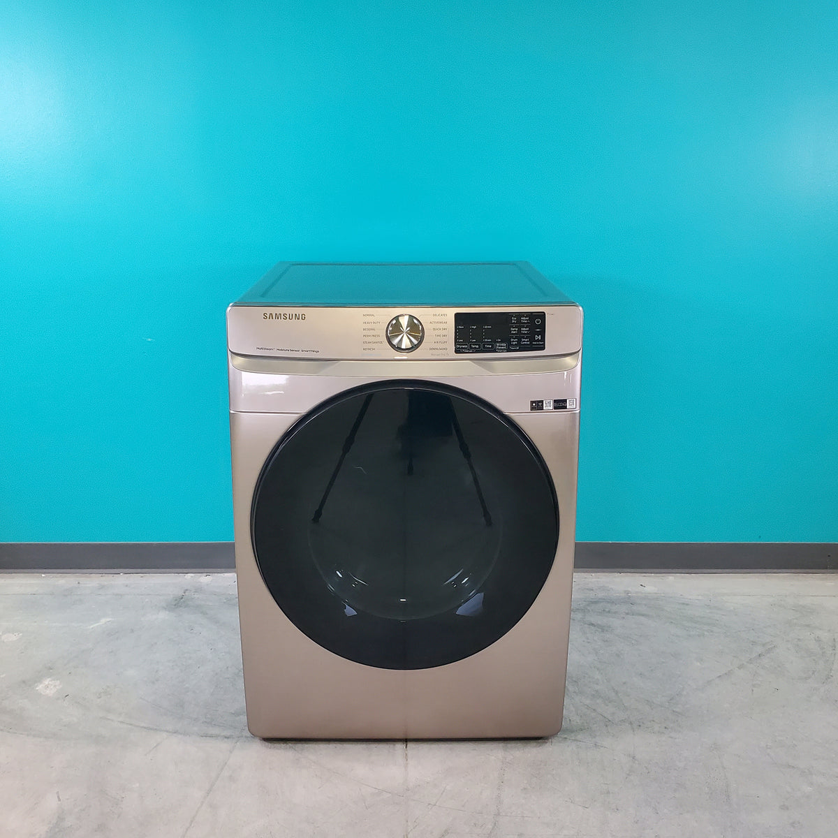 Champagne Samsung 7.5 cu. ft. Front Load Electric Dryer with Steam Sanitize+- Scratch & Dent - Minor