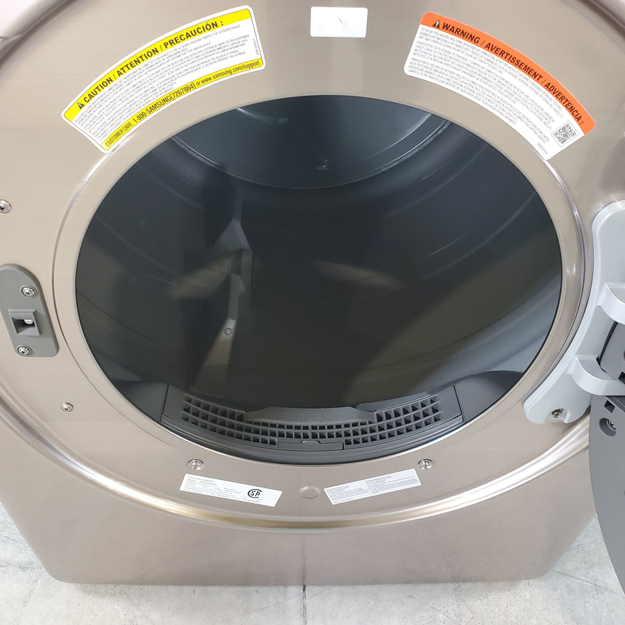 Champagne Samsung 7.5 cu. ft. Front Load Electric Dryer with Steam Sanitize+- Scratch & Dent - Minor