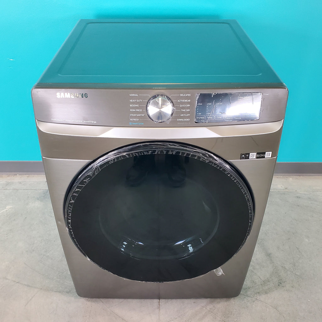 Pictures of Platinum Samsung 7.5 cu. ft. Front Load Electric Dryer with Steam- Scratch & Dent - Minor - Neu Appliance Outlet - Discount Appliance Outlet in Austin, Tx