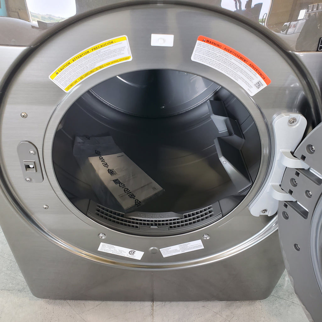 Pictures of Platinum Samsung 7.5 cu. ft. Front Load Electric Dryer with Steam- Scratch & Dent - Minor - Neu Appliance Outlet - Discount Appliance Outlet in Austin, Tx