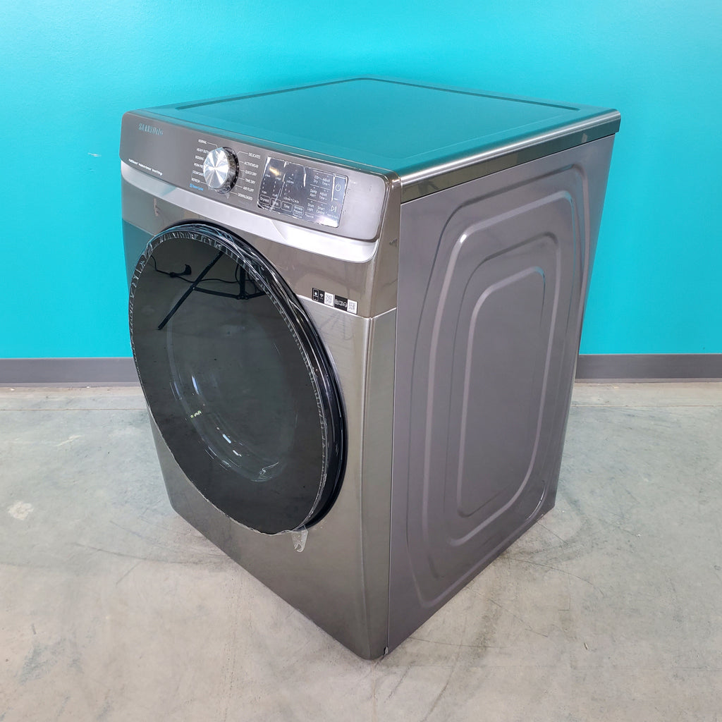 Pictures of Platinum Samsung 7.5 cu. ft. Front Load Electric Dryer with Steam- Scratch & Dent - Minor - Neu Appliance Outlet - Discount Appliance Outlet in Austin, Tx