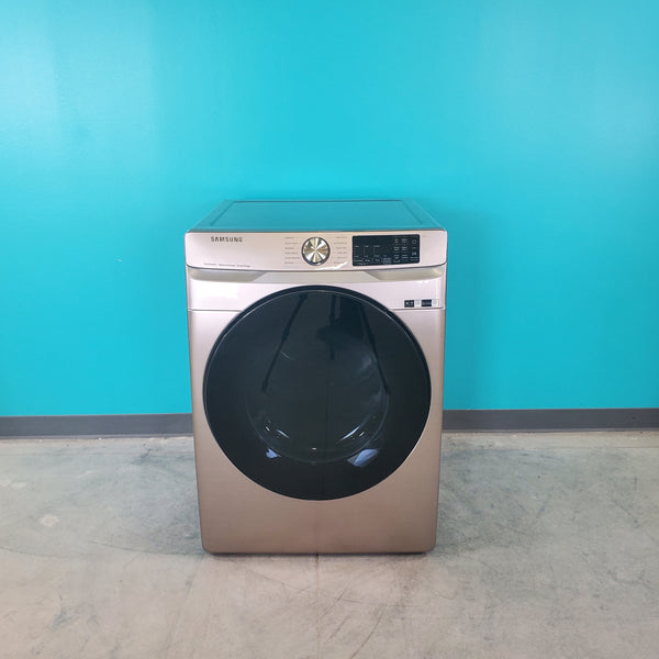 Champagne Samsung 7.5 cu. ft. Front Load Electric Dryer with Steam Sanitize+- Scratch & Dent - Minor