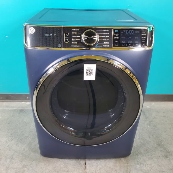 Sapphire Blue ENERGY STAR GE 7.8 cu. ft. Smart Front Load Electric Dryer with PowerSteam - Scratch & Dent - Minor