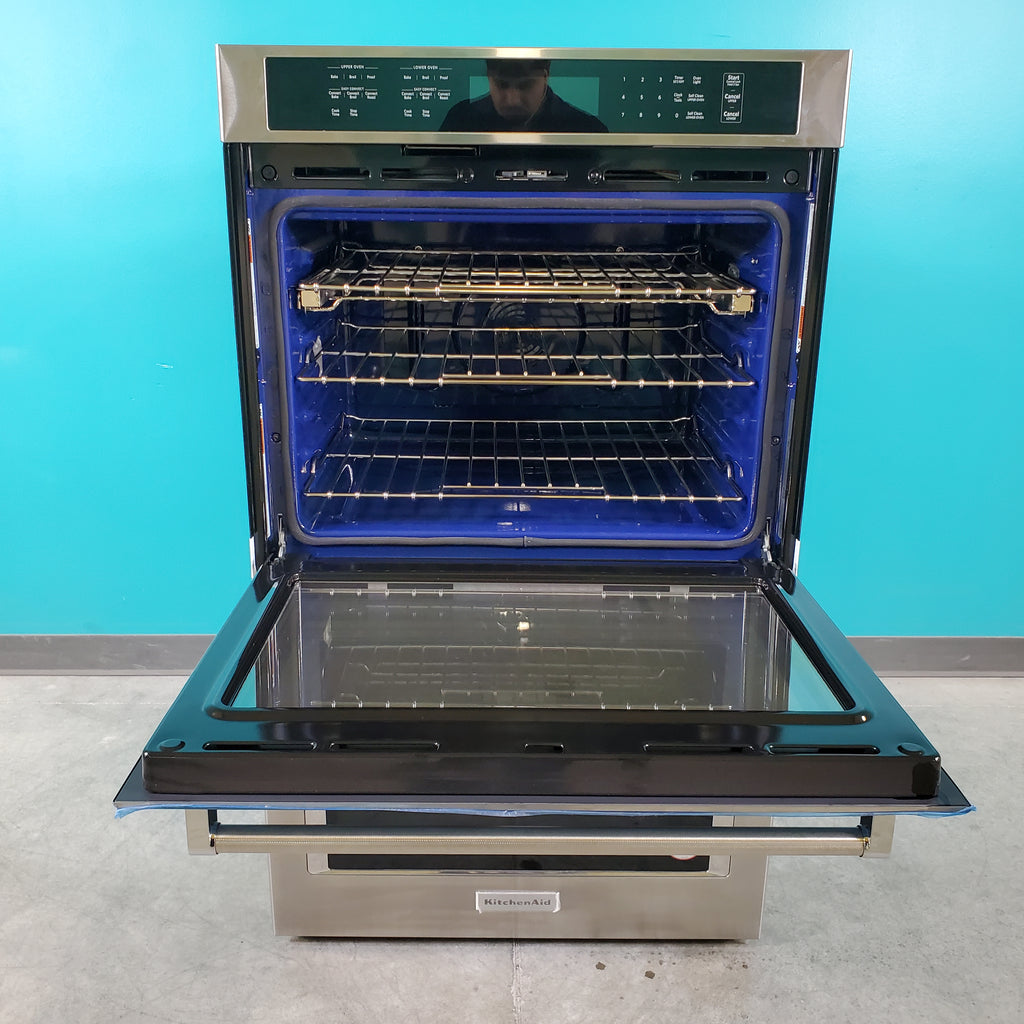 Pictures of Scratch and Dent - 30 in. Stainless Steel KitchenAid 10 cu.ft. Electric Double Wall Oven with Even-Heat True Convection - Neu Appliance Outlet - Discount Appliance Outlet in Austin, Tx