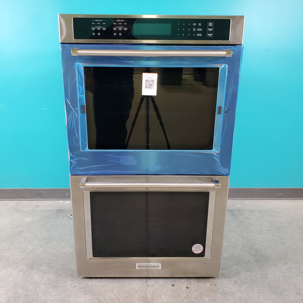 30 in. Stainless Steel KitchenAid 10 cu.ft. Electric Double Wall Oven with Even-Heat True Convection - Scratch & Dent - Minor