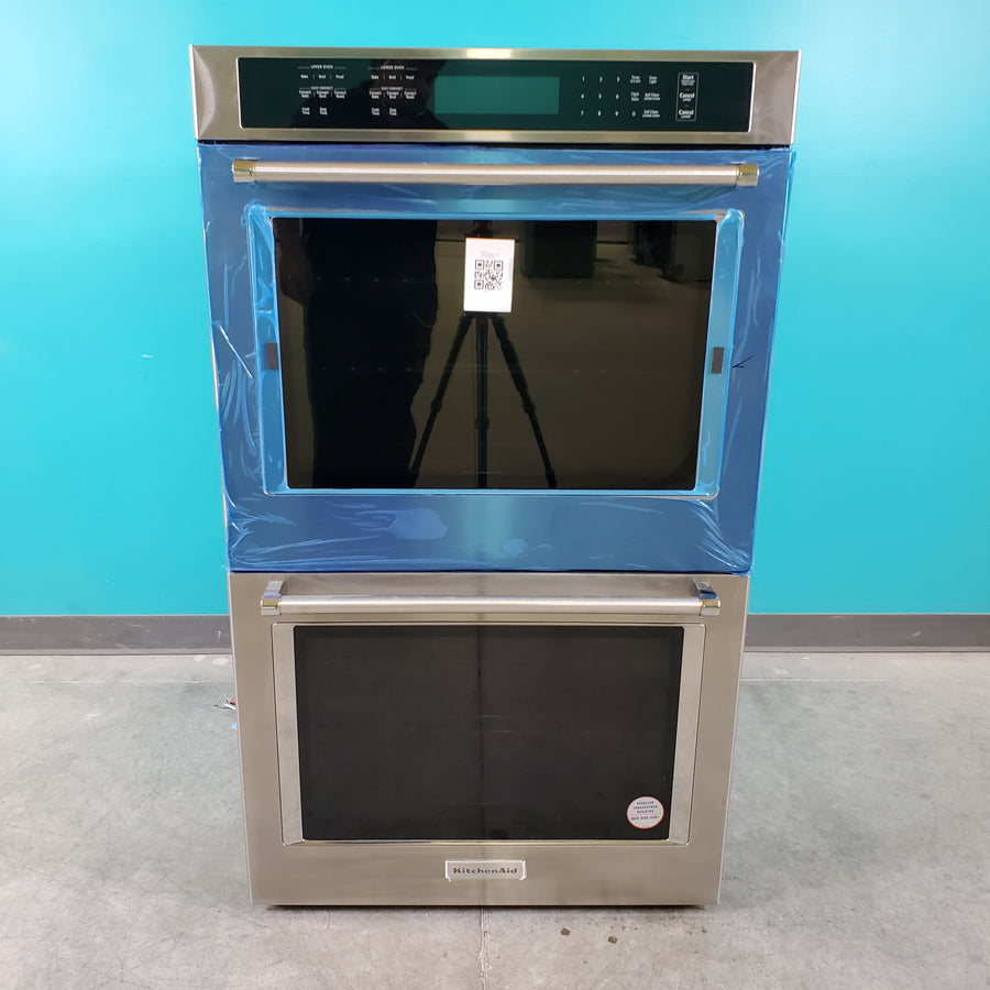 30 in. Stainless Steel KitchenAid 10 cu.ft. Electric Double Wall Oven with Even-Heat True Convection - Scratch & Dent - Minor