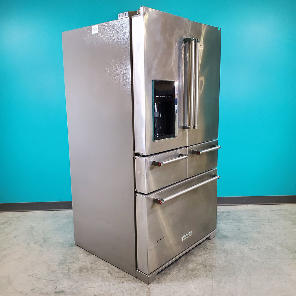 Pictures of Scratch and Dent - Stainless Steel KitchenAid 25.8 cu. ft. 5 Door Refrigerator with External Ice and Water Dispenser - Neu Appliance Outlet - Discount Appliance Outlet in Austin, Tx