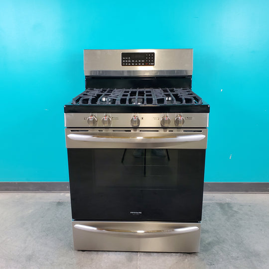 Scratch and Dent - Smudge-Proof Stainless Steel Frigidaire Gallery 5 cu. ft. 5 Burner Freestanding Gas Range with Air Fry