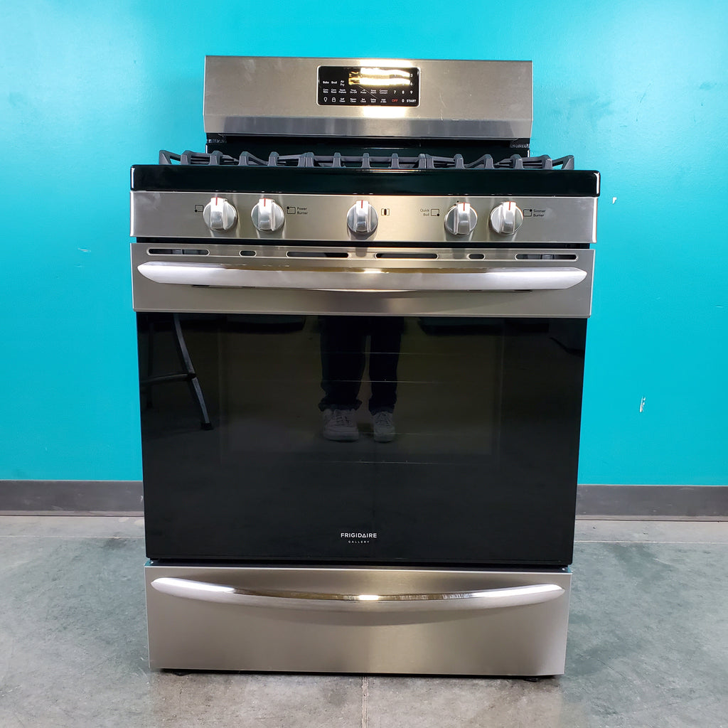 Pictures of Smudge-Proof Stainless Steel Frigidaire Gallery 5 cu. ft. 5 Burner Freestanding Gas Range with Air Fry - Scratch & Dent - Minor - Neu Appliance Outlet - Discount Appliance Outlet in Austin, Tx