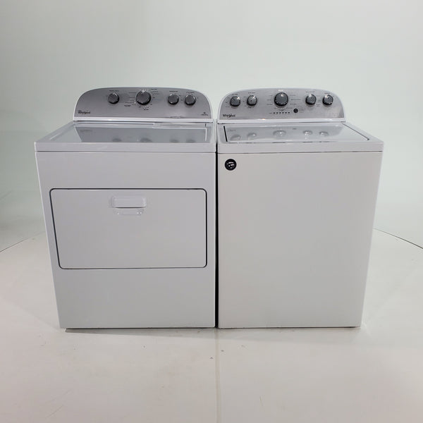 High Efficiency Whirlpool 4.3 cu. ft. Top Load Washing Machine with Deep Water Wash and Whirlpool 7.0 cu. ft. Steam Electric Dryer With Steam Refresh Feature- Certified Refurbished
