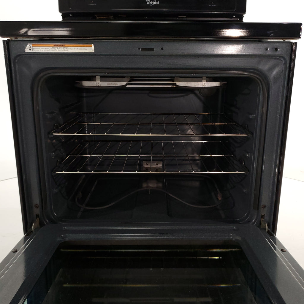Pictures of Black Whirlpool 4.8 cu. ft. 4 Heating Element Freestanding Electric Range with Custom Broil- Certified Refurbished - Neu Appliance Outlet - Discount Appliance Outlet in Austin, Tx