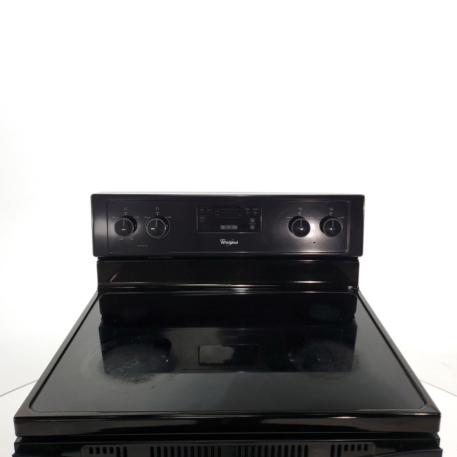 Black Whirlpool 4.8 cu. ft. 4 Heating Element Freestanding Electric Range with Custom Broil- Certified Refurbished