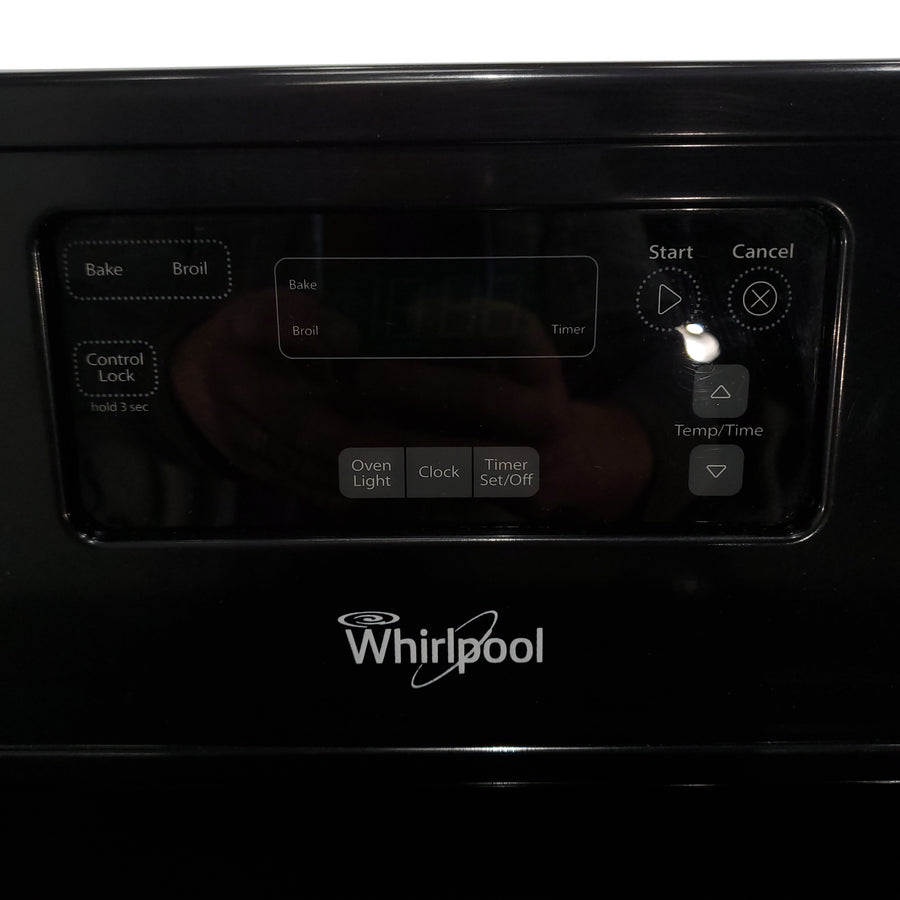 Black Whirlpool 4.8 cu. ft. 4 Heating Element Freestanding Electric Range with Custom Broil- Certified Refurbished