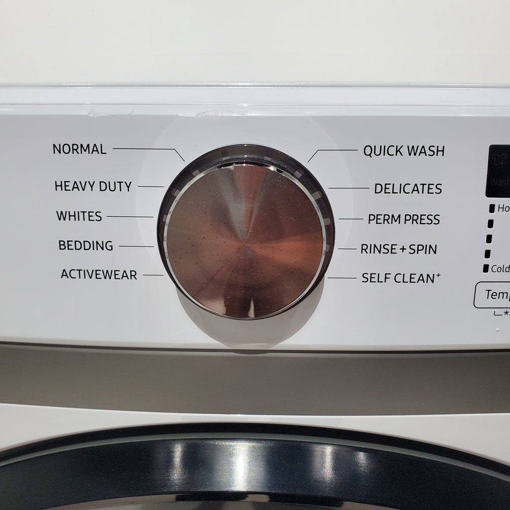 Pictures of ENERGY STAR Samsung 4.5 cu. ft. Front Load Washer with Vibration Reduction and 7.5 cu. ft. Front Load Gas Dryer with Steam - Scratch & Dent - Moderate - Neu Appliance Outlet - Discount Appliance Outlet in Austin, Tx