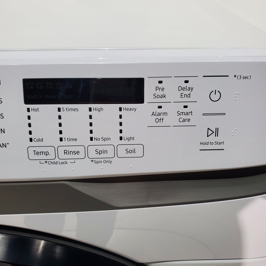 ENERGY STAR Samsung 4.5 cu. ft. Front Load Washer with Vibration Reduction and 7.5 cu. ft. Front Load Gas Dryer with Steam - Scratch & Dent - Moderate