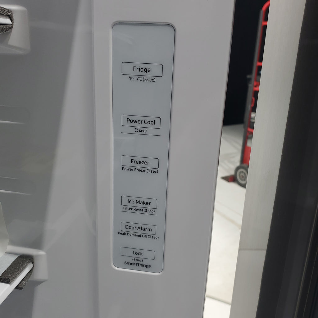 Pictures of Fingerprint-Resistant Stainless Steel Samsung 27.4 cu. ft. Side by Side Refrigerator with External Water and Ice Dispenser - Scratch & Dent - Major - Neu Appliance Outlet - Discount Appliance Outlet in Austin, Tx