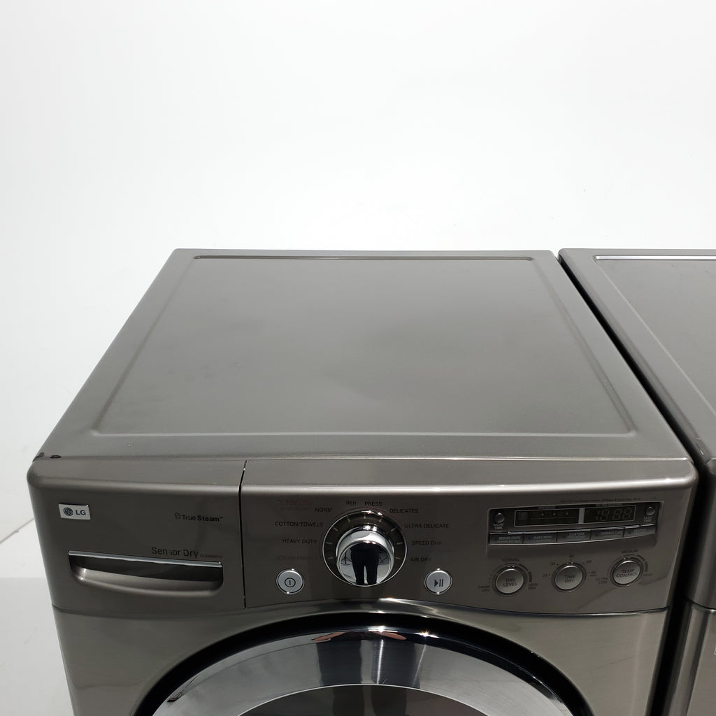 Pictures of Graphite Steel LG 4.5 cu. ft. Steam Front Load Washer with SmartThinQ and 7.3 cu. ft. Front Load Electric Dryer with TrueSteam - Certified Refurbished - Neu Appliance Outlet - Discount Appliance Outlet in Austin, Tx