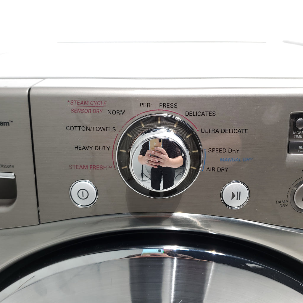 Pictures of Graphite Steel LG 4.5 cu. ft. Steam Front Load Washer with SmartThinQ and 7.3 cu. ft. Front Load Electric Dryer with TrueSteam - Certified Refurbished - Neu Appliance Outlet - Discount Appliance Outlet in Austin, Tx