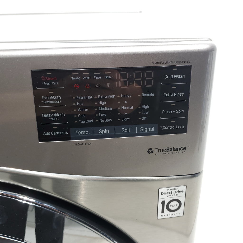 Pictures of Graphite Steel LG 4.5 cu. ft. Steam Front Load Washer with SmartThinQ and 7.3 cu. ft. Front Load Electric Dryer with TrueSteam - Certified Refurbished - Neu Appliance Outlet - Discount Appliance Outlet in Austin, Tx