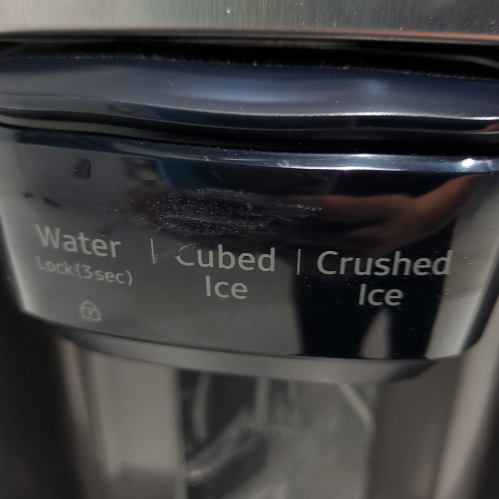 Pictures of Fingerprint-Resistant Stainless Steel Samsung 27.4 cu. ft. Side by Side Refrigerator with External Water and Ice Dispenser - Scratch & Dent - Major - Neu Appliance Outlet - Discount Appliance Outlet in Austin, Tx