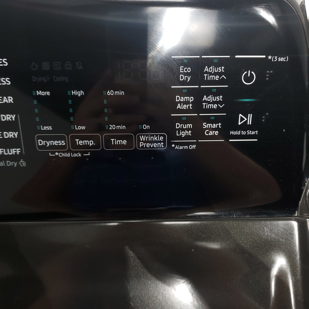 Pictures of Black Stainless Steel ENERGY STAR Samsung 5.0 cu. ft. Top Load Washer with Active Water Jet and 7.4 cu ft Gas Dryer with Steam - Scratch & Dent - Minor - Neu Appliance Outlet - Discount Appliance Outlet in Austin, Tx