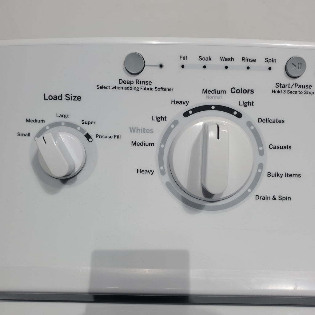 Pictures of GE 3.8 cu. ft. Top Load Washer with Heavy-Duty Agitator and 6.2 cu. ft. Electric Dryer with 120 ft Venting - Certified Refurbished - Neu Appliance Outlet - Discount Appliance Outlet in Austin, Tx