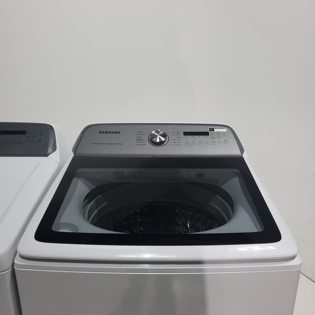 Pictures of ENERGY STAR Samsung 5.0 cu. ft. Top Load Washer with Active Water Jet and 7.4 cu. ft. Electric Dryer with Smart Care - Scratch & Dent - Moderate - Neu Appliance Outlet - Discount Appliance Outlet in Austin, Tx