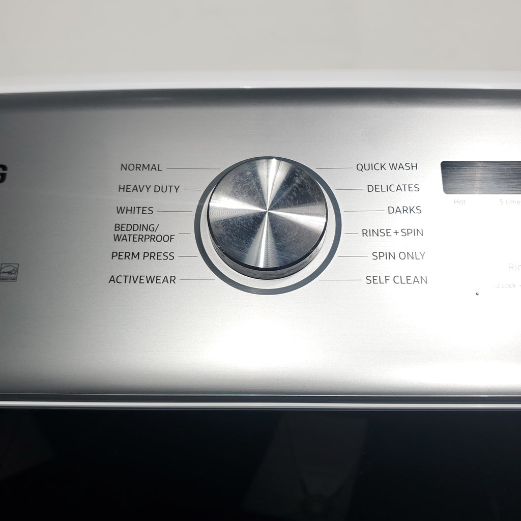 Pictures of ENERGY STAR Samsung 5.0 cu. ft. Top Load Washer with Active Water Jet and 7.4 cu. ft. Electric Dryer with Smart Care - Scratch & Dent - Moderate - Neu Appliance Outlet - Discount Appliance Outlet in Austin, Tx