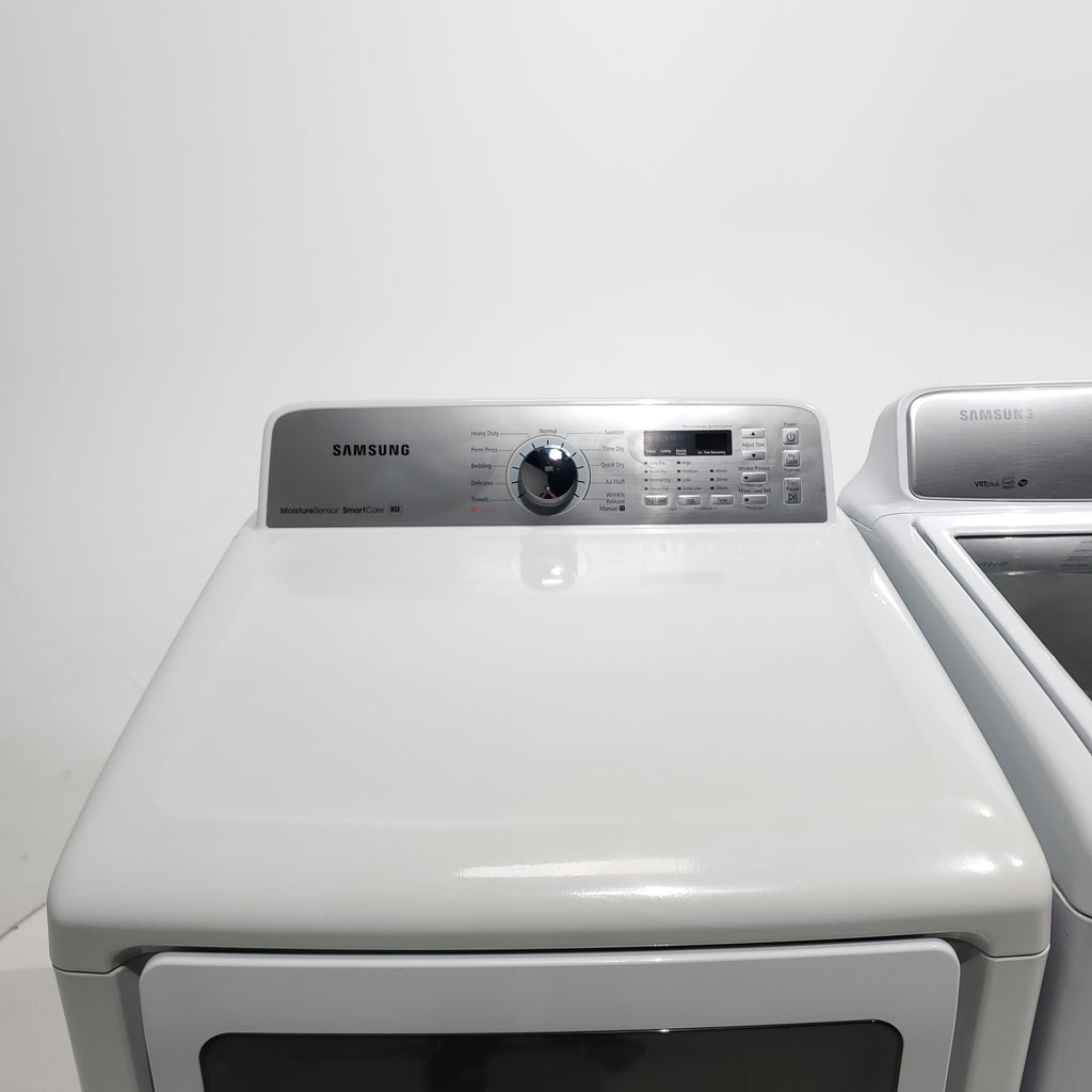 Pictures of ENERGY STAR Samsung 4.5 cu. ft. Top Load Washing Machine with Deep Fill and Samsung 7.3 cu. ft. Electric Dryer with Smart Care - Certified Refurbished - Neu Appliance Outlet - Discount Appliance Outlet in Austin, Tx