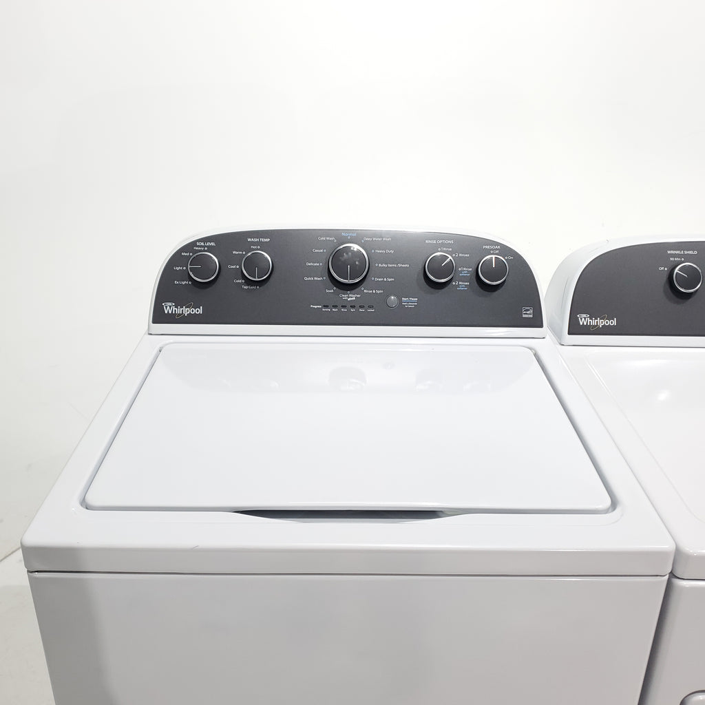 Pictures of ENERGY STAR 3.8 cu ft Whirlpool Top-Load Washing Machine with Low-Profile Impeller and 7.0 cu ft Whirlpool Electric Dryer with Hamper Door - Certified Refurbished - Neu Appliance Outlet - Discount Appliance Outlet in Austin, Tx