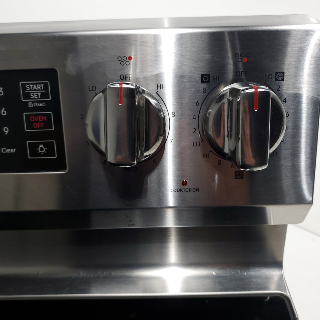 Pictures of Stainless Steel Samsung 5.9 cu. ft. Freestanding 5 Heating Element Smooth Cooktop Electric Range with True Convection  - Certified Refurbished - Neu Appliance Outlet - Discount Appliance Outlet in Austin, Tx