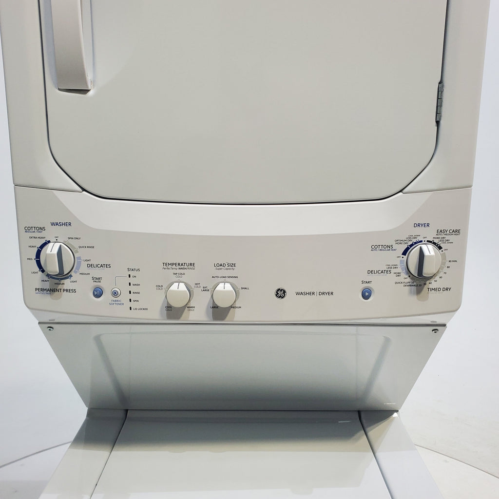 Pictures of GE Unitized Spacemaker 3.2 cu. ft. Washer and 5.9 cu. ft. Electric 220v Dryer with Auto Load Sensing - Certified Refurbished - Neu Appliance Outlet - Discount Appliance Outlet in Austin, Tx