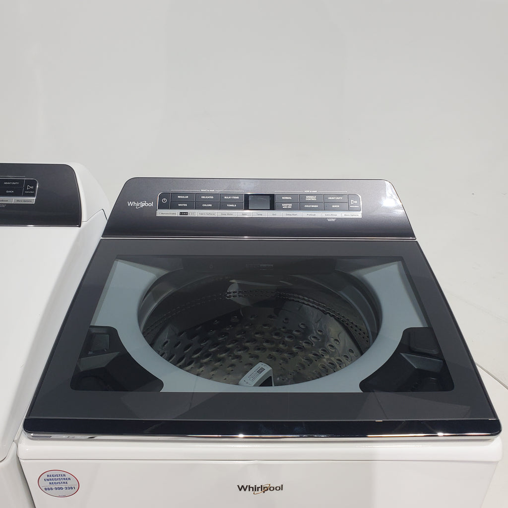 Pictures of ENERGY STAR Whirlpool 5.2 - 5.3 cu. ft. Smart Top Load Washing Machine with 2 in 1 Removable Agitator and 7.4 cu. ft. Electric Dryer with Hamper Door - Certified Refurbished - Neu Appliance Outlet - Discount Appliance Outlet in Austin, Tx