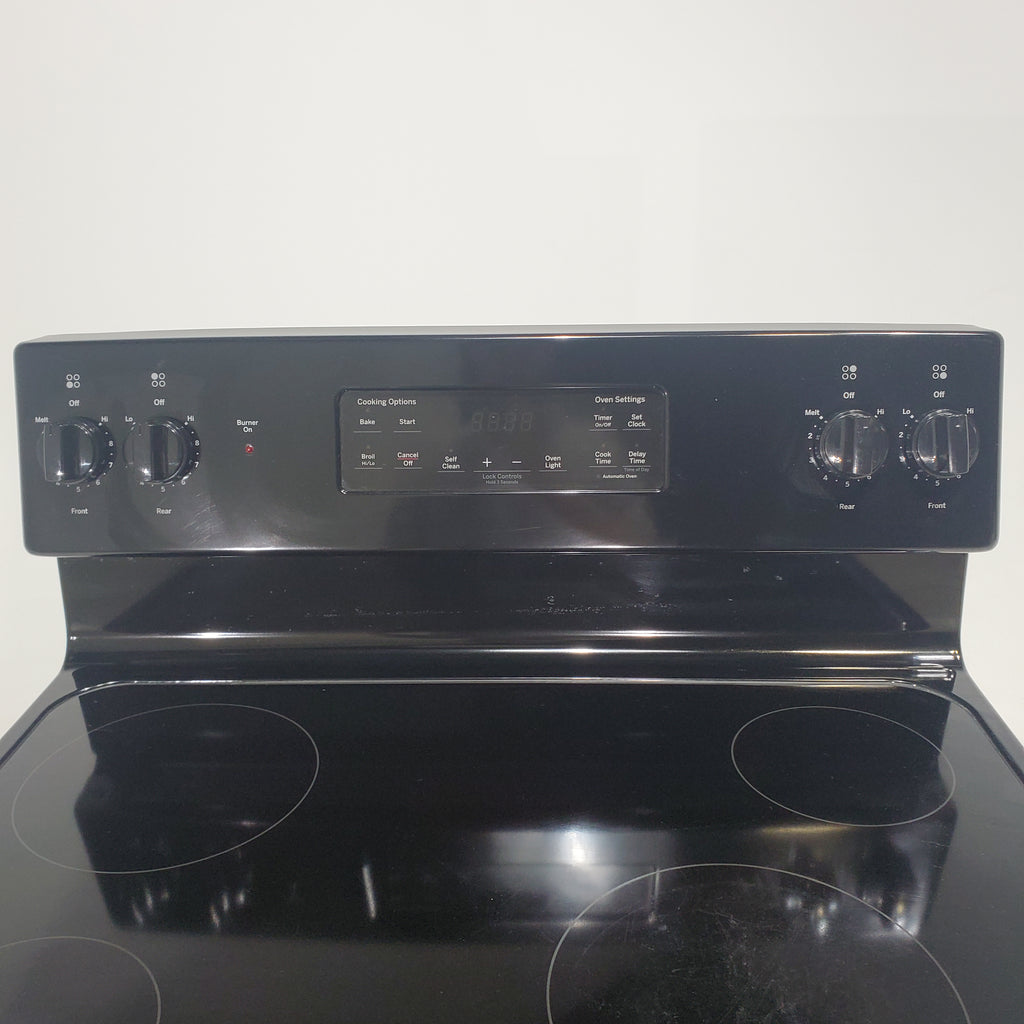 Pictures of Black GE 5.3 cu. ft. 4 Heating Element Freestanding Electric Range with with Black Ceramic Glass Cooktop - Certified Refurbished - Neu Appliance Outlet - Discount Appliance Outlet in Austin, Tx