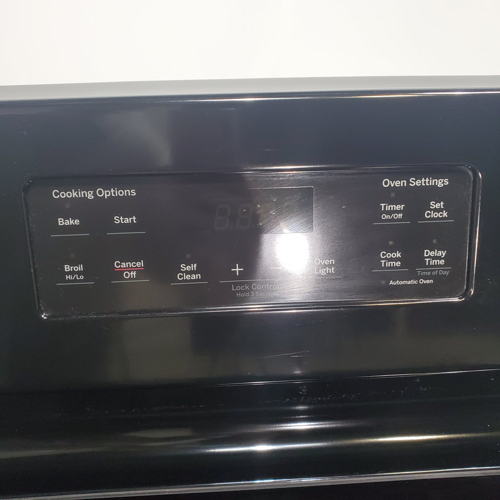 Pictures of Black GE 5.3 cu. ft. 4 Heating Element Freestanding Electric Range with with Black Ceramic Glass Cooktop - Certified Refurbished - Neu Appliance Outlet - Discount Appliance Outlet in Austin, Tx