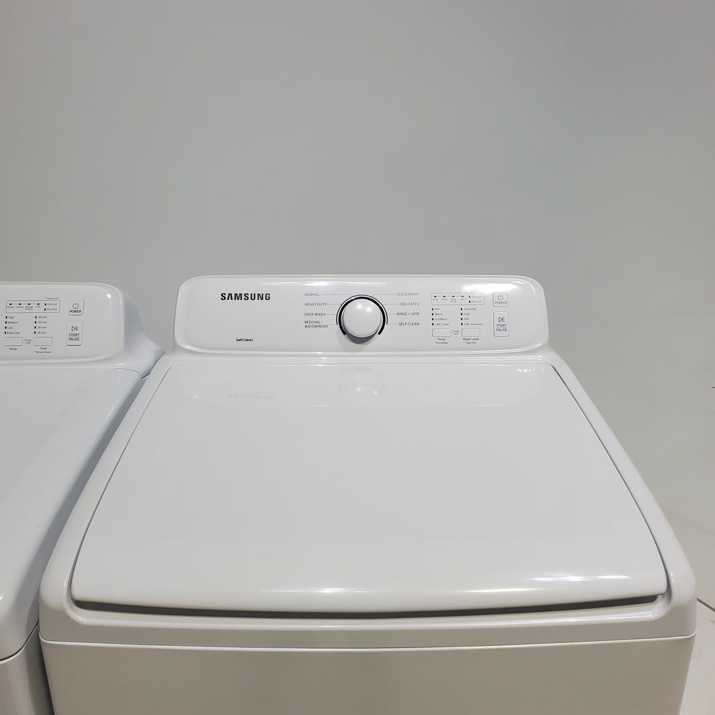 Pictures of Samsung 4.5 cu. ft. Top Load Washing Machine with VRT Plus Technology and Gas Dryer With MoistureSensor Drying - Scratch & Dent - Minor - Neu Appliance Outlet - Discount Appliance Outlet in Austin, Tx