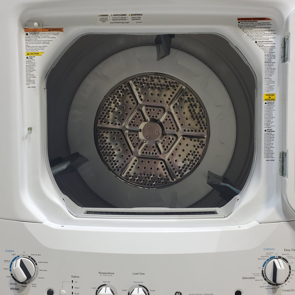 Pictures of GE 3.8 cu. ft. Laundry Center Washer and 5.9 cu. ft. Electric Dryer with Electro-Mechanical Rotary Dial Controls - Scratch & Dent - Minor - Neu Appliance Outlet - Discount Appliance Outlet in Austin, Tx