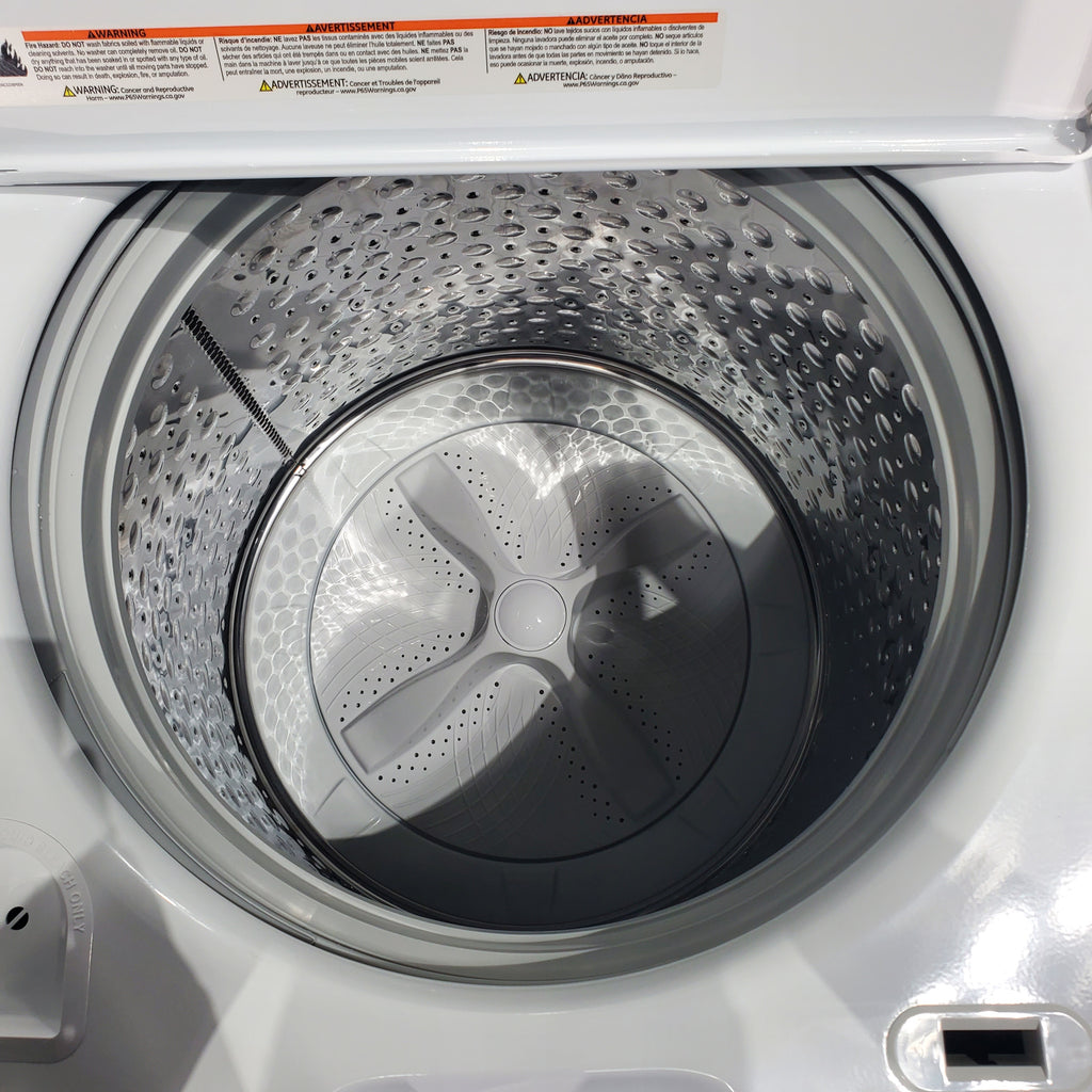 Pictures of ENERGY STAR GE 4.6 cu. ft. Top Load Washing Machine with Stainless Steel Basket and 7.2 cu. ft. Electric Dryer with HE Sensor Dry - Certified Refurbished - Neu Appliance Outlet - Discount Appliance Outlet in Austin, Tx