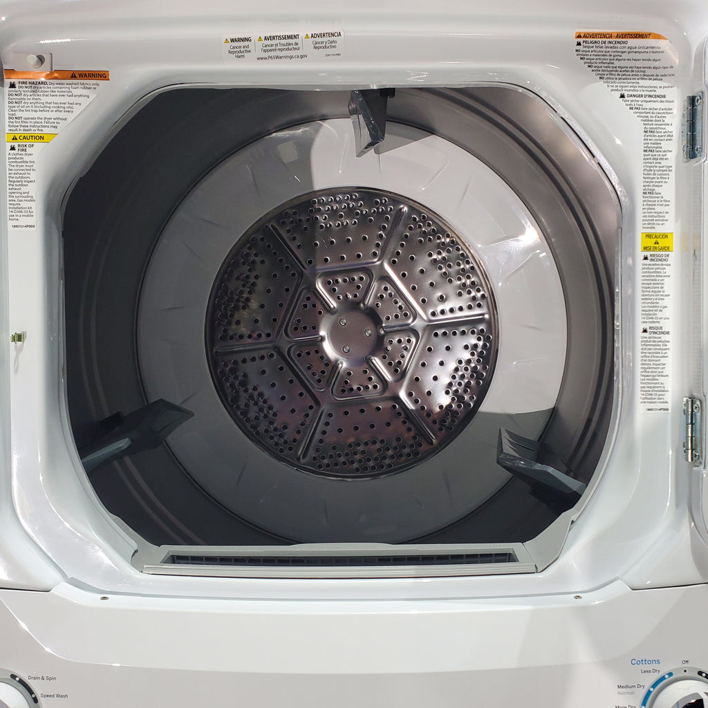 Pictures of ENERGY STAR GE 3.9 cu. ft. Laundry Center Washer with Infusor Wash Mechanism and 5.9 cu. ft. Electric Dryer with 3-Way Venting - Scratch & Dent - Major - Neu Appliance Outlet - Discount Appliance Outlet in Austin, Tx