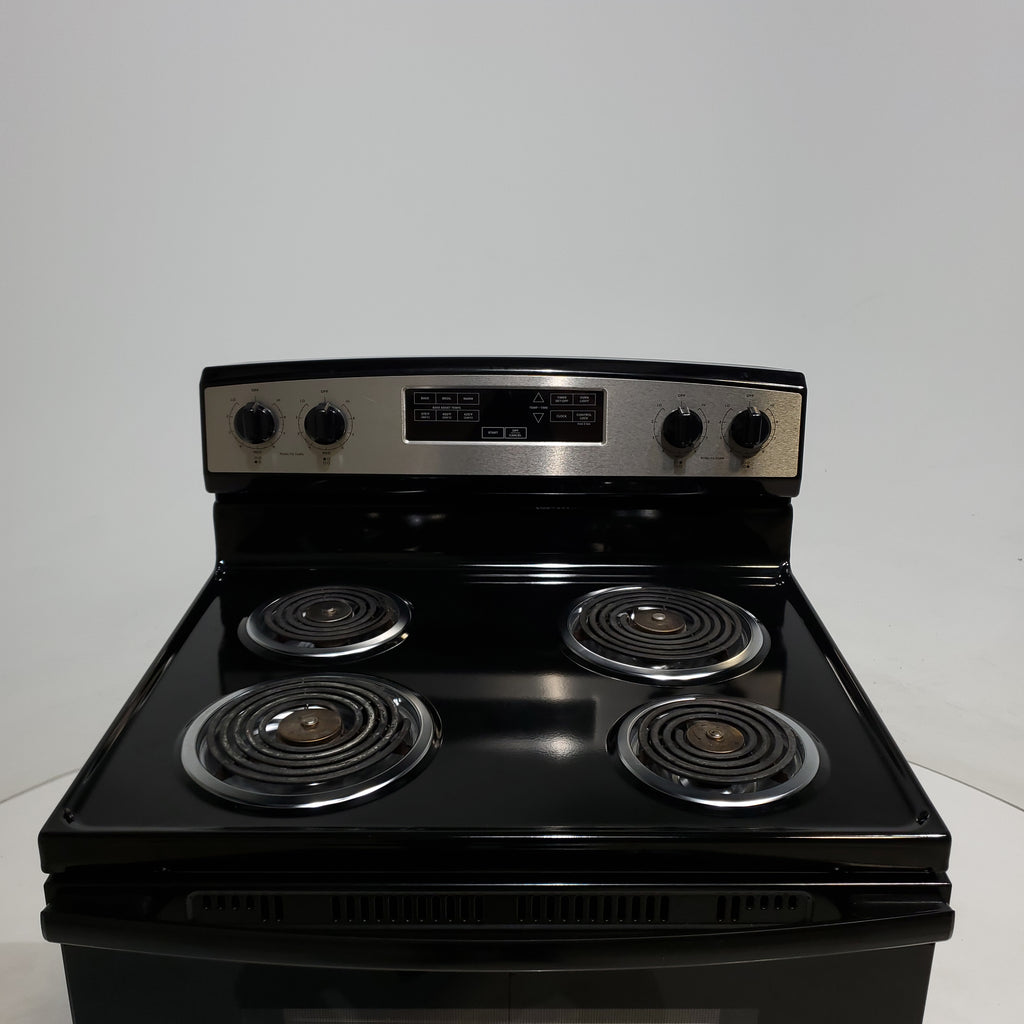 Pictures of Stainless Steel Amana 4.8 cu. ft. 4 Heating Element Freestanding Electric Range with Bake Assist Temperatures - Certified Refurbished - Neu Appliance Outlet - Discount Appliance Outlet in Austin, Tx